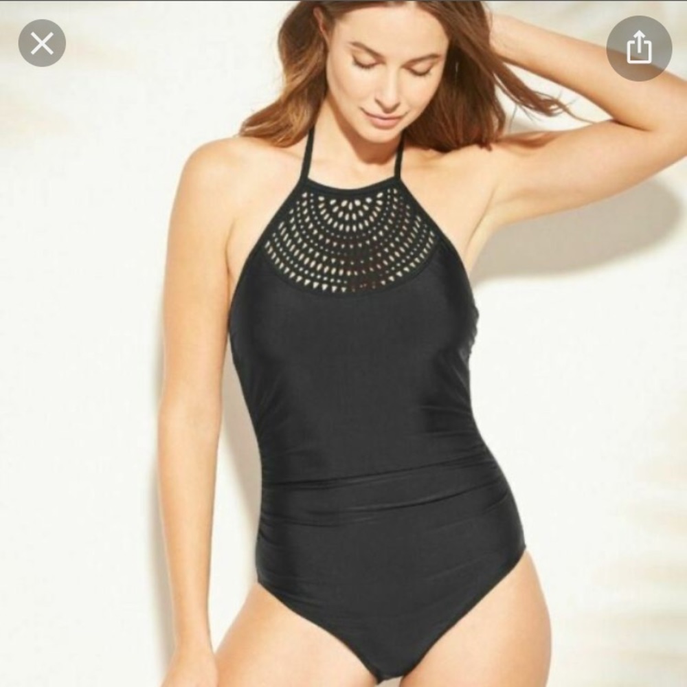 Merona Halter Top Laser Cut One Piece